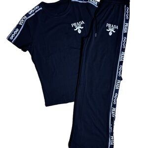 & Other Stories Navy Track Pants & Tee Set